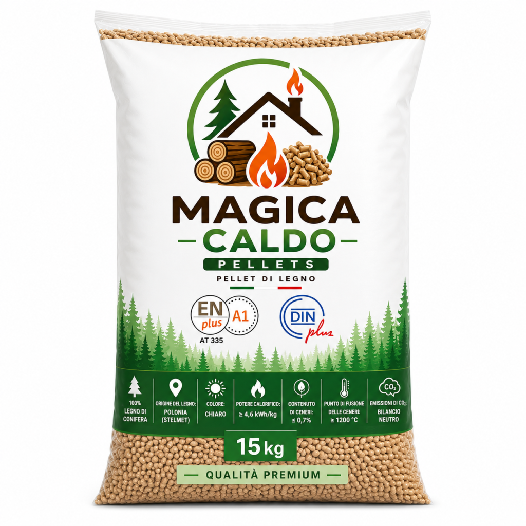 Magica Caldo Pellets ENplus A1 DINplus | Bancale 65 Sacchi 15 kg