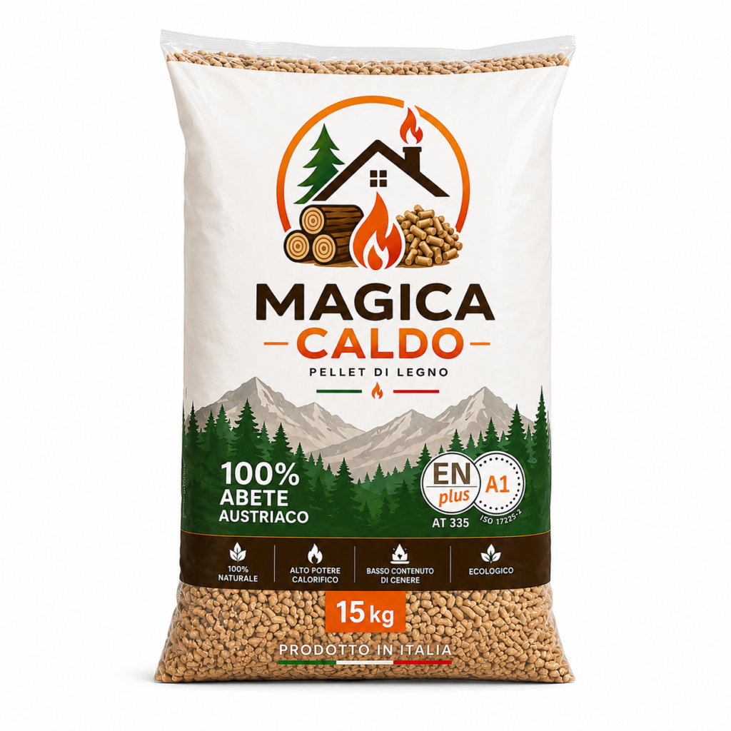 Pellet Magica Caldo ENplus A1 100% Abete Austriaco | 72 Sacchi 15 kg
